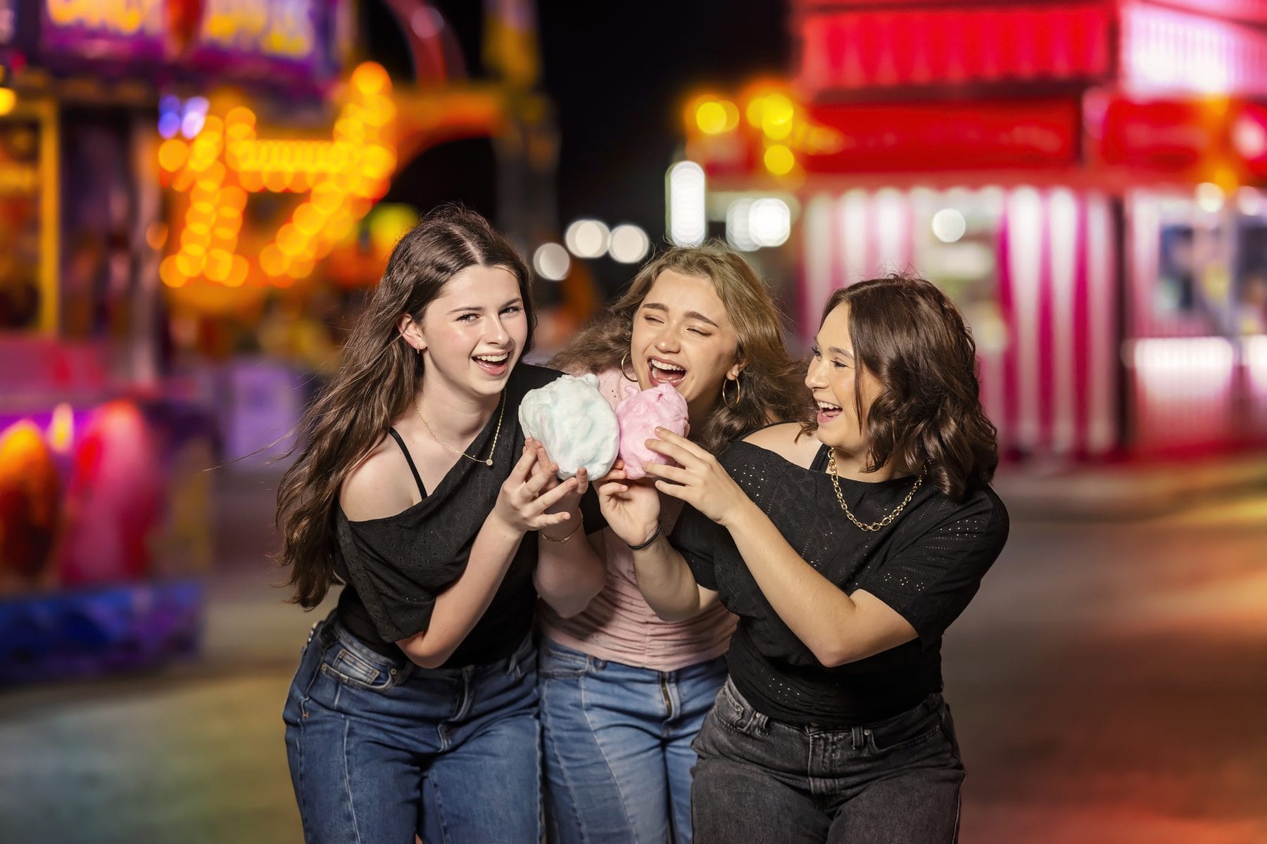 Angelina, Scarlett, and Annabella laughing together